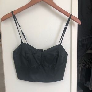 Express black pleather balconette bralette size S